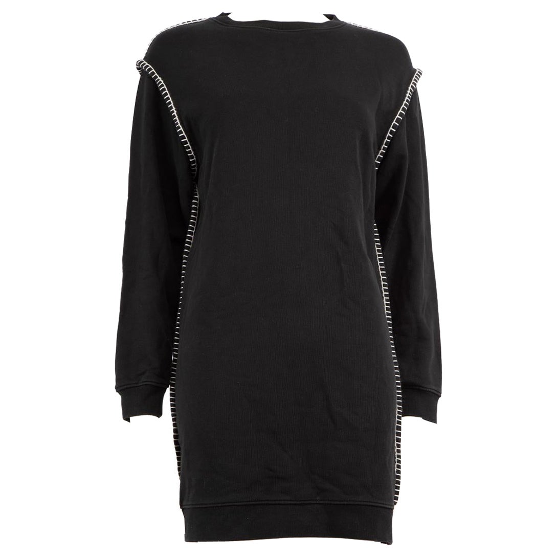Alexander McQueen Robe pull noir à larges coutures Taille S en vente