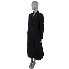 ALEXANDER MCQUEEN black wool 2020 DOUBLE BREASTED MAXI Coat Jacket 44 L