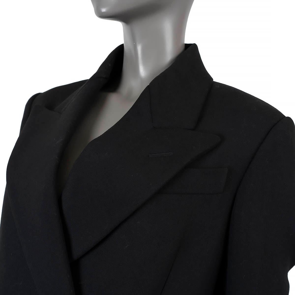 Women's ALEXANDER MCQUEEN black wool 2020 DOUBLE BREASTED MAXI Coat Jacket 44 L For Sale