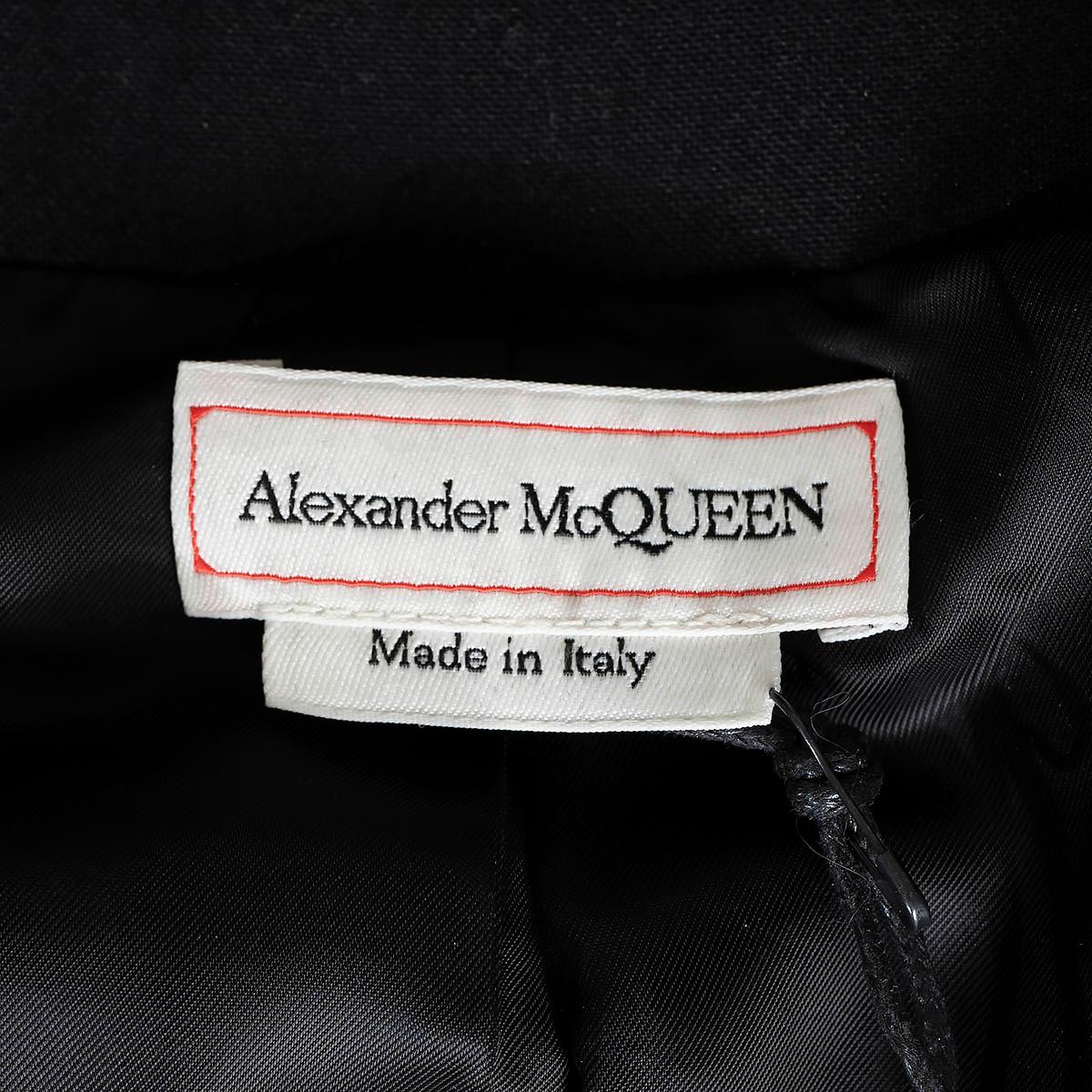 ALEXANDER MCQUEEN black wool 2020 DOUBLE BREASTED MAXI Coat Jacket 44 L For Sale 2