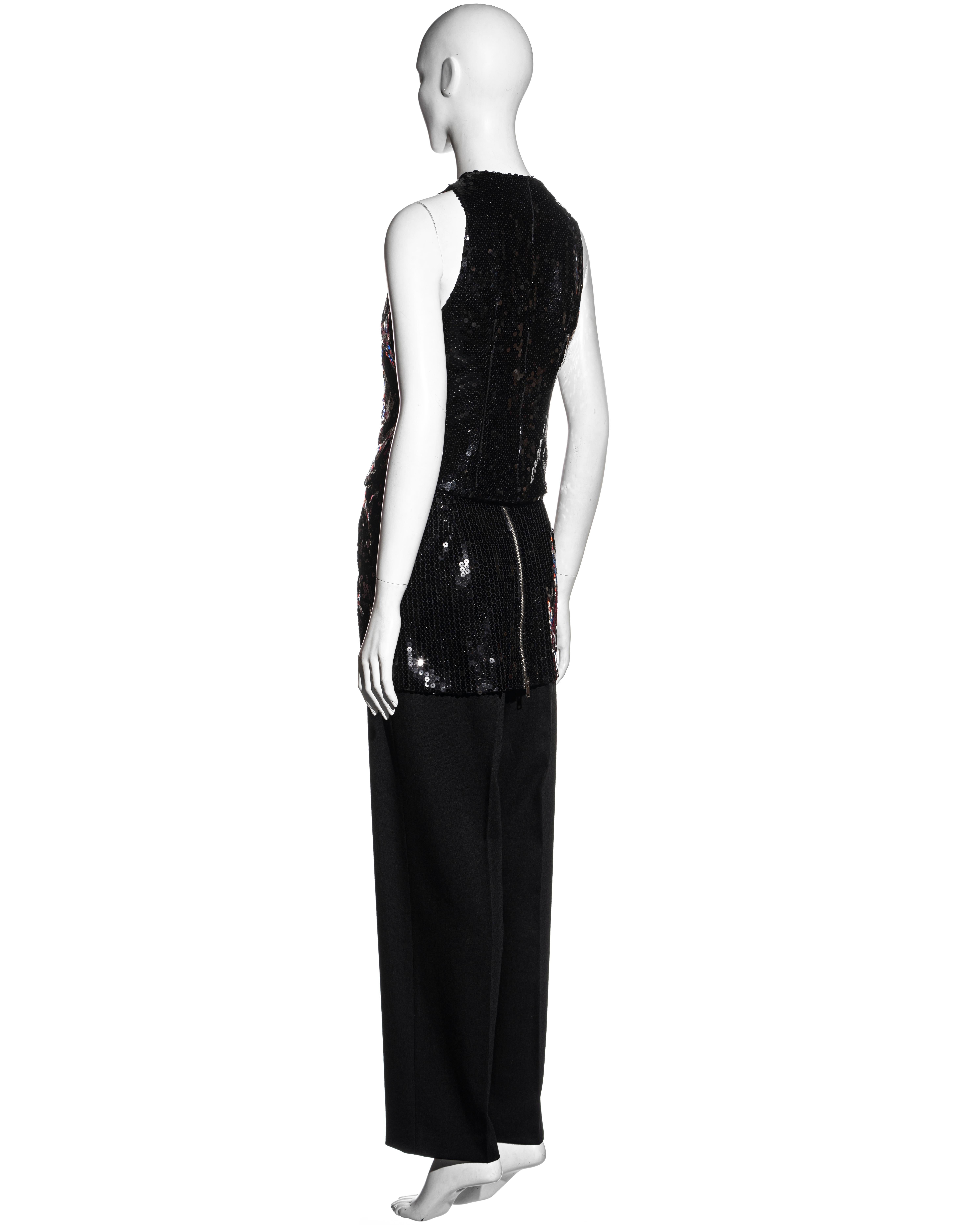 Alexander McQueen black wool and sequin four-piece 'Joan' suit, fw 1998 For Sale 3