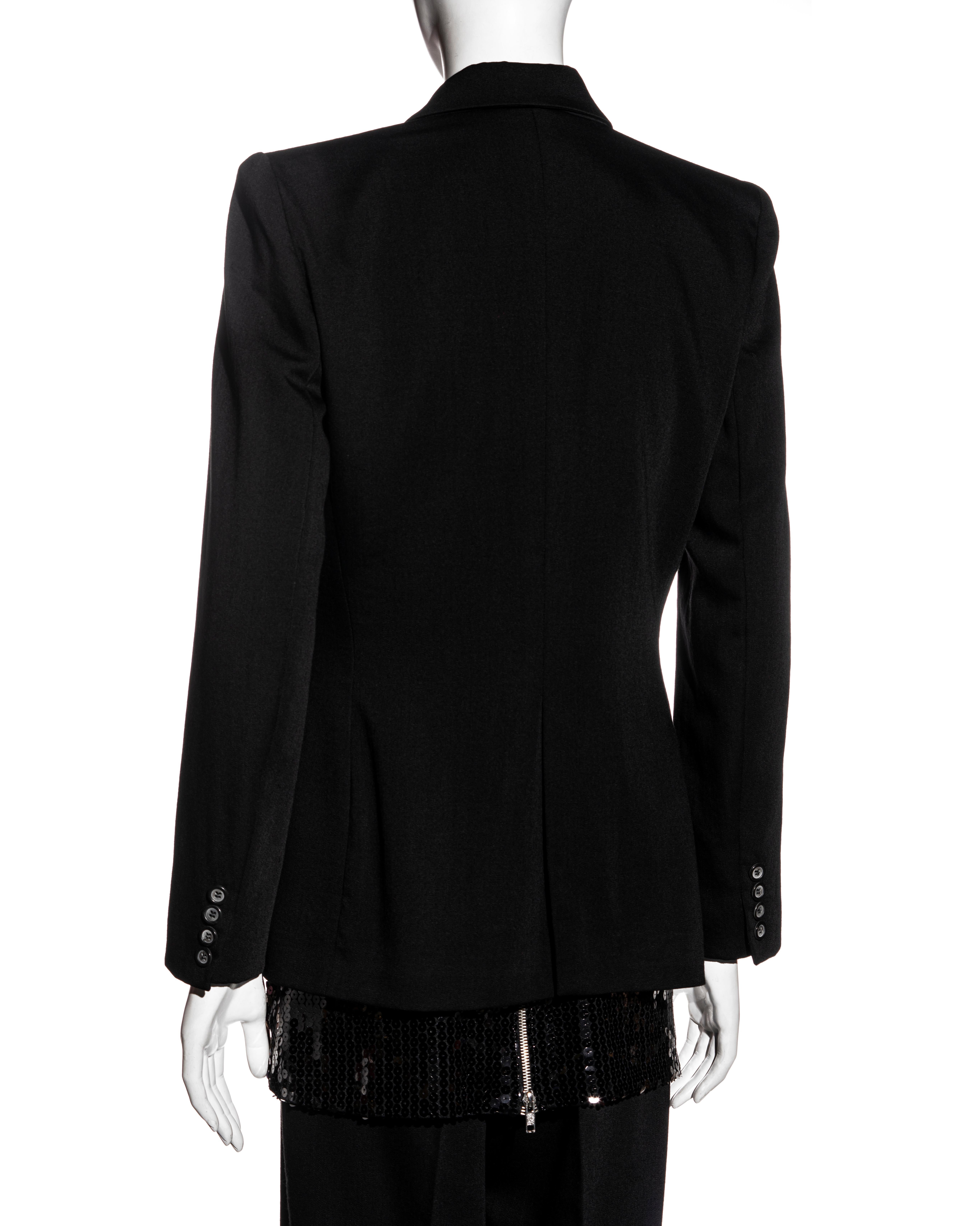 Alexander McQueen black wool and sequin four-piece 'Joan' suit, fw 1998 For Sale 4