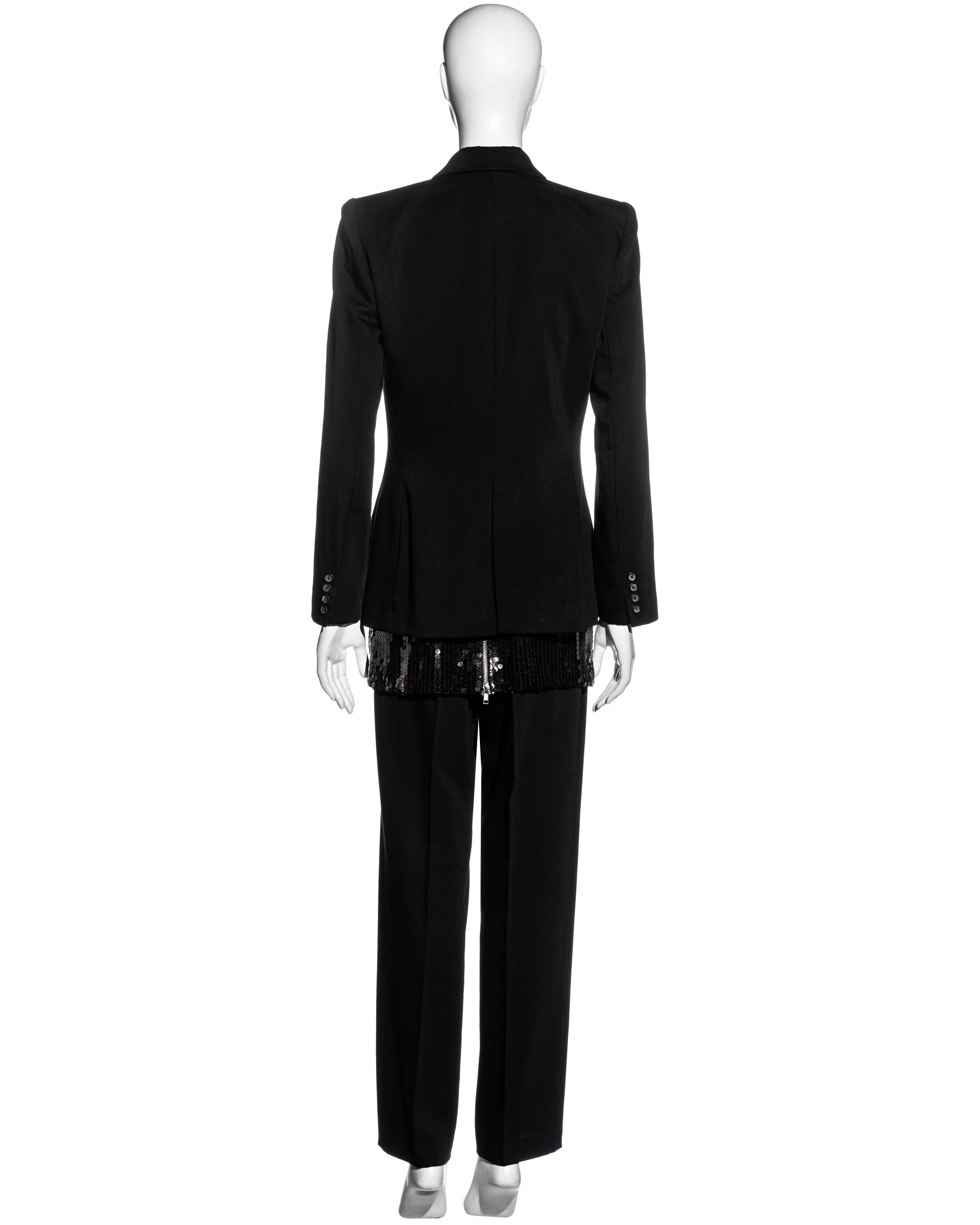 Alexander McQueen black wool and sequin four-piece 'Joan' suit, fw 1998 For Sale 6