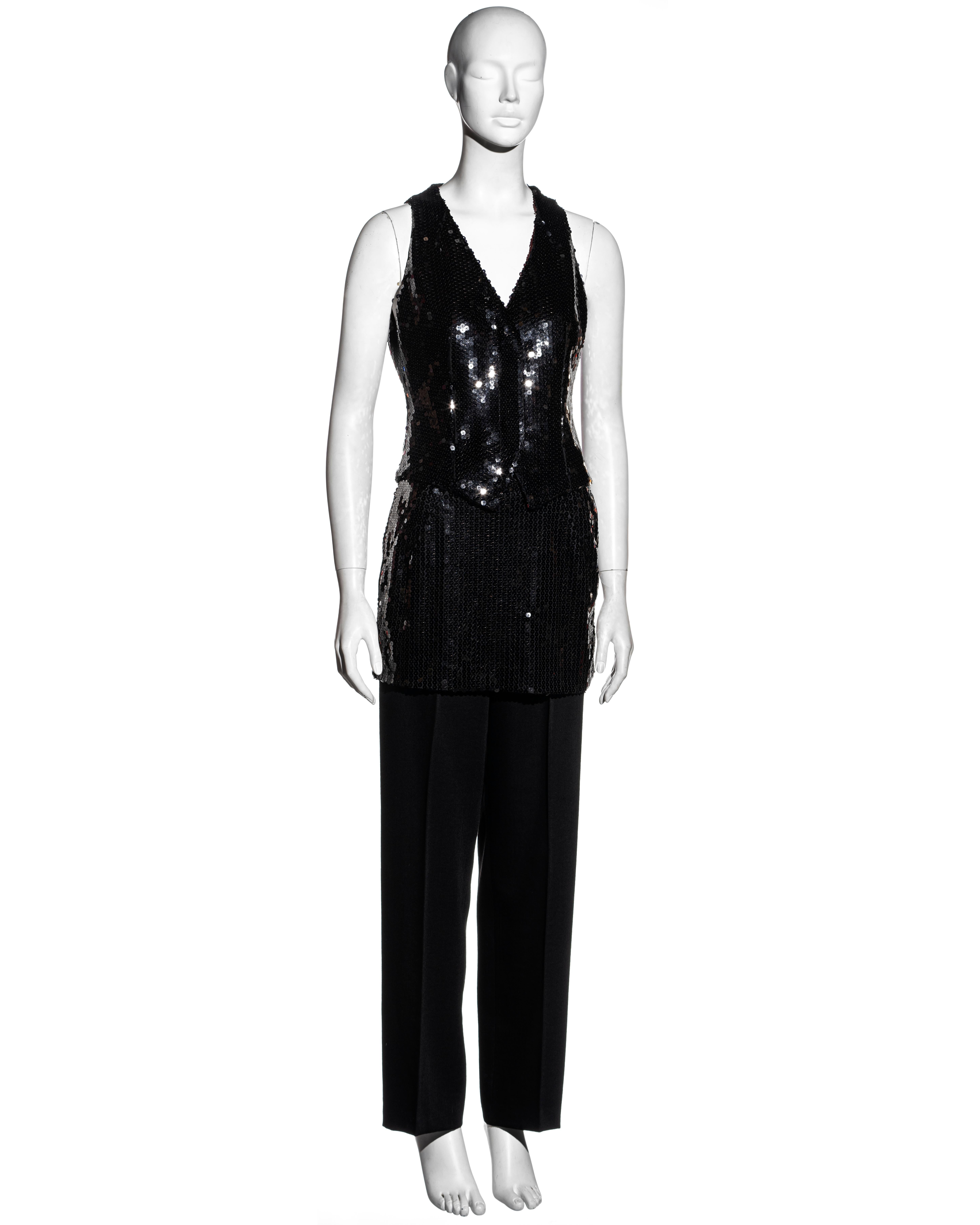 Women's Alexander McQueen black wool and sequin four-piece 'Joan' suit, fw 1998 For Sale