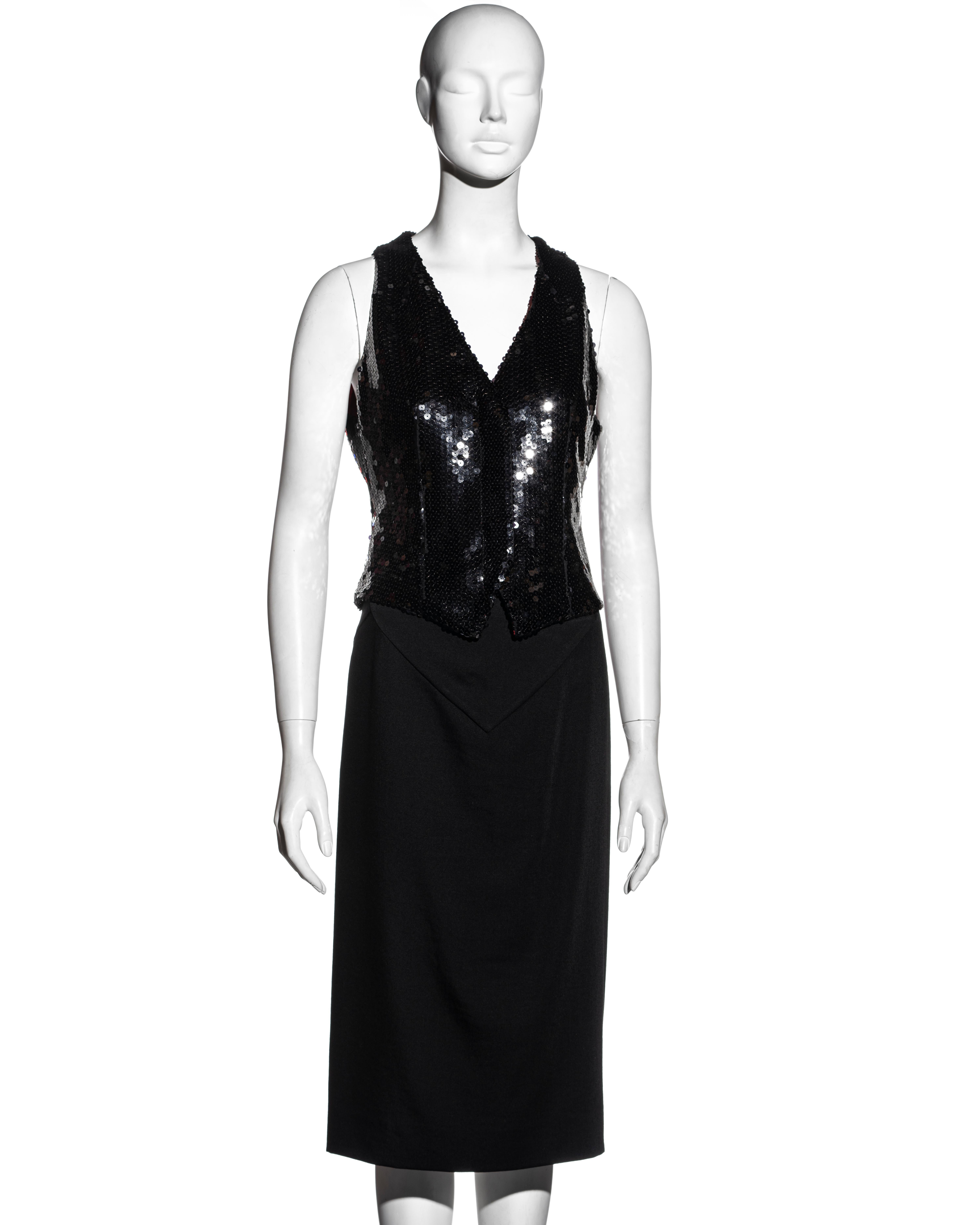 Alexander McQueen black wool and sequin four-piece 'Joan' suit, fw 1998 For Sale 1