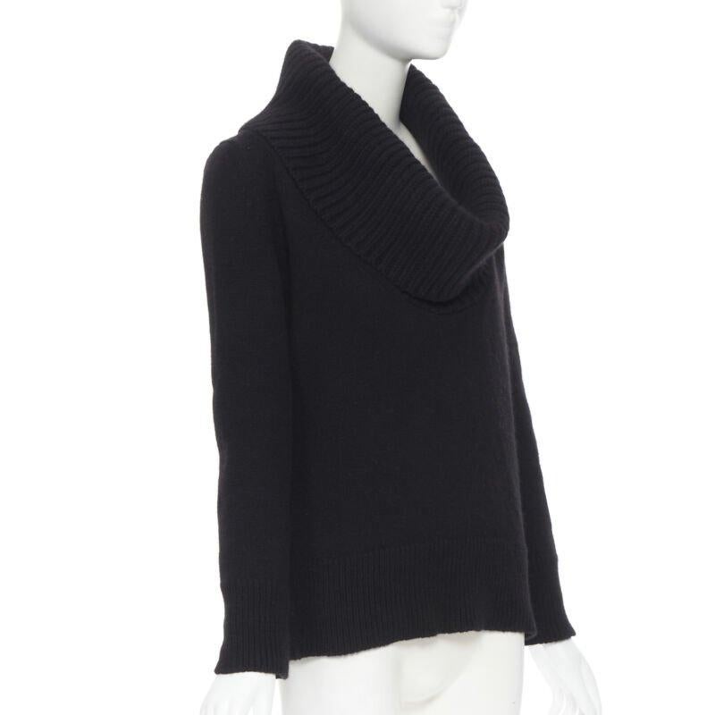 ALEXANDER MCQUEEN Pullover mit geripptem Rollkragen aus schwarzer Wolle-Angoramischung S (Schwarz) im Angebot