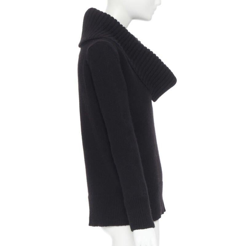 ALEXANDER MCQUEEN Pullover mit geripptem Rollkragen aus schwarzer Wolle-Angoramischung S im Zustand „Gut“ im Angebot in Hong Kong, NT