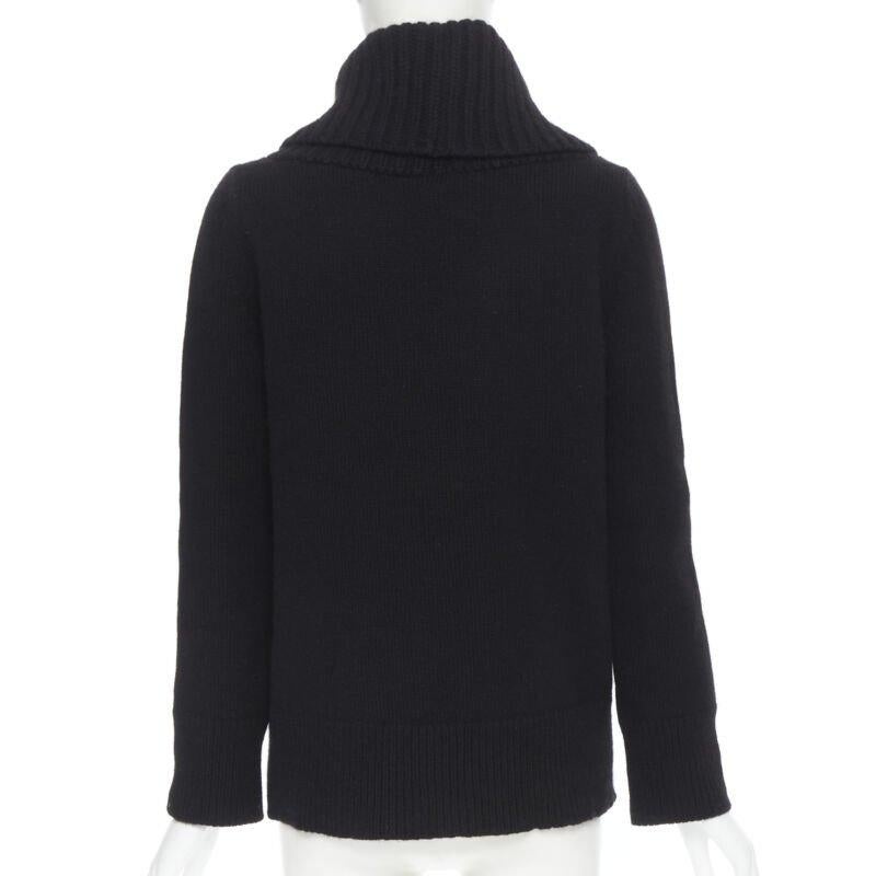 ALEXANDER MCQUEEN Pullover mit geripptem Rollkragen aus schwarzer Wolle-Angoramischung S Damen im Angebot