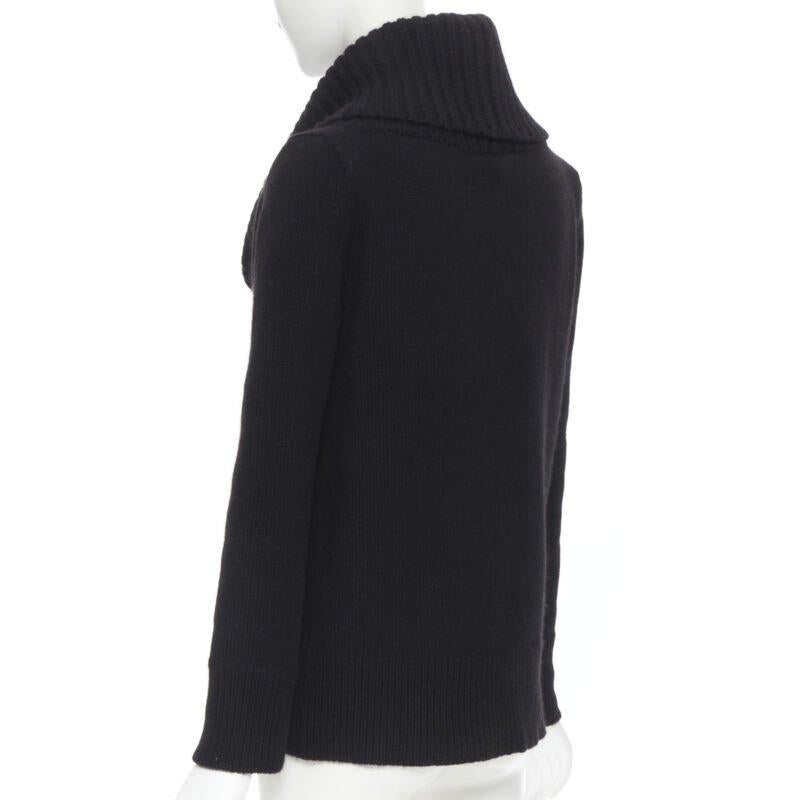 ALEXANDER MCQUEEN Pullover mit geripptem Rollkragen aus schwarzer Wolle-Angoramischung S im Angebot 1