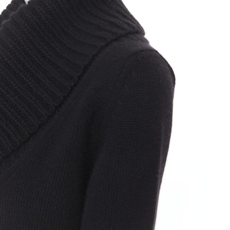 ALEXANDER MCQUEEN Pullover mit geripptem Rollkragen aus schwarzer Wolle-Angoramischung S im Angebot 2