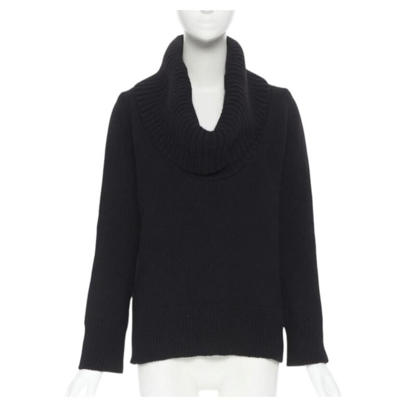 ALEXANDER MCQUEEN Pullover mit geripptem Rollkragen aus schwarzer Wolle-Angoramischung S