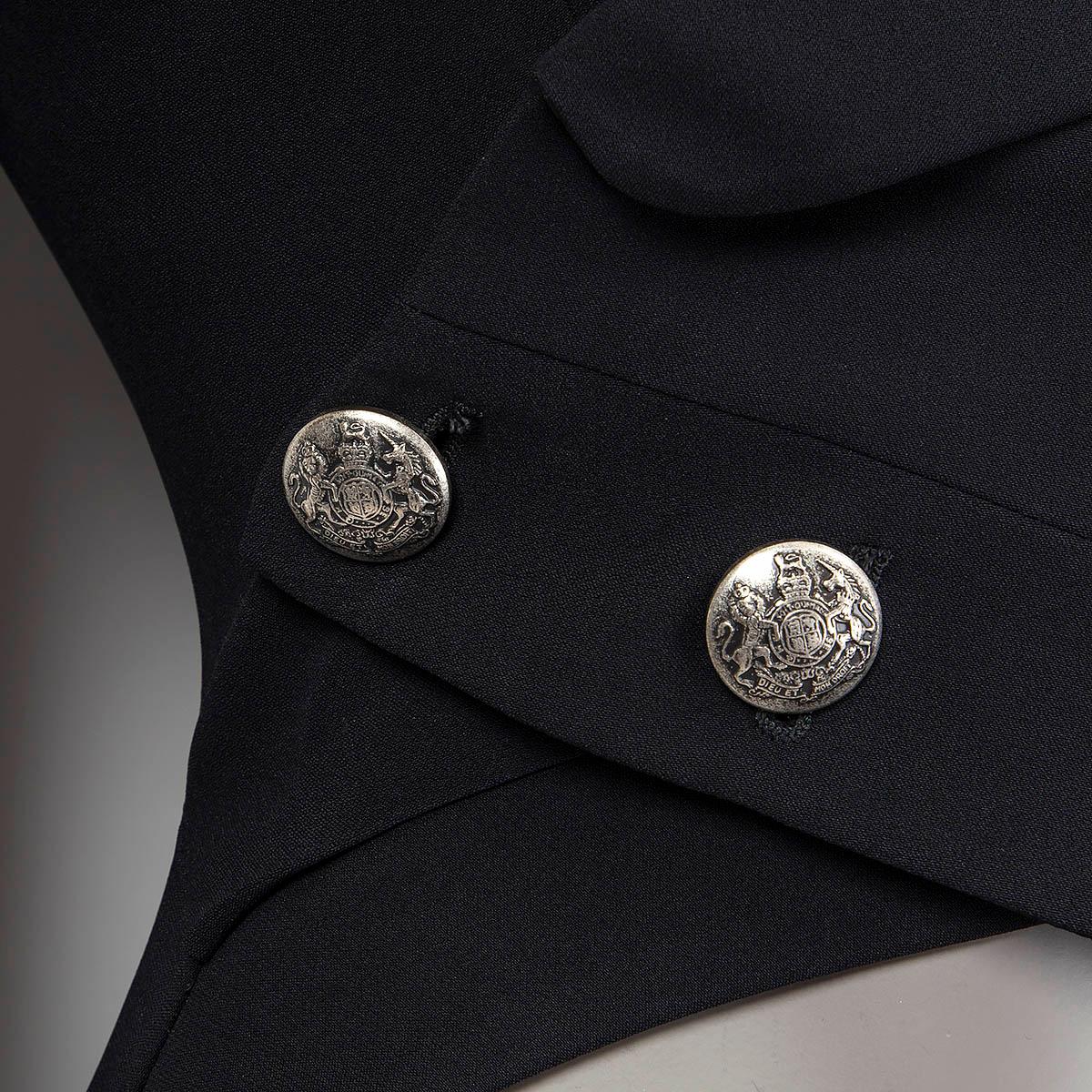 ALEXANDER MCQUEEN black wool ASYMMETRIC TAIL Coat Jacket 40 S In New Condition In Zürich, CH