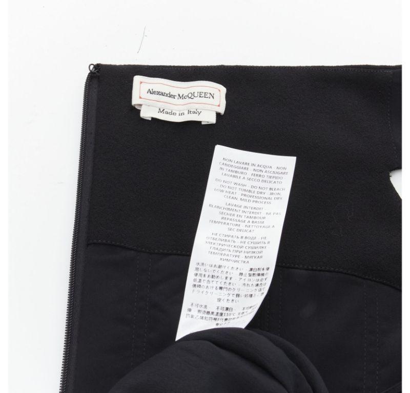 ALEXANDER MCQUEEN black wool black off shoulder boned corset draped dress IT40 S For Sale 4
