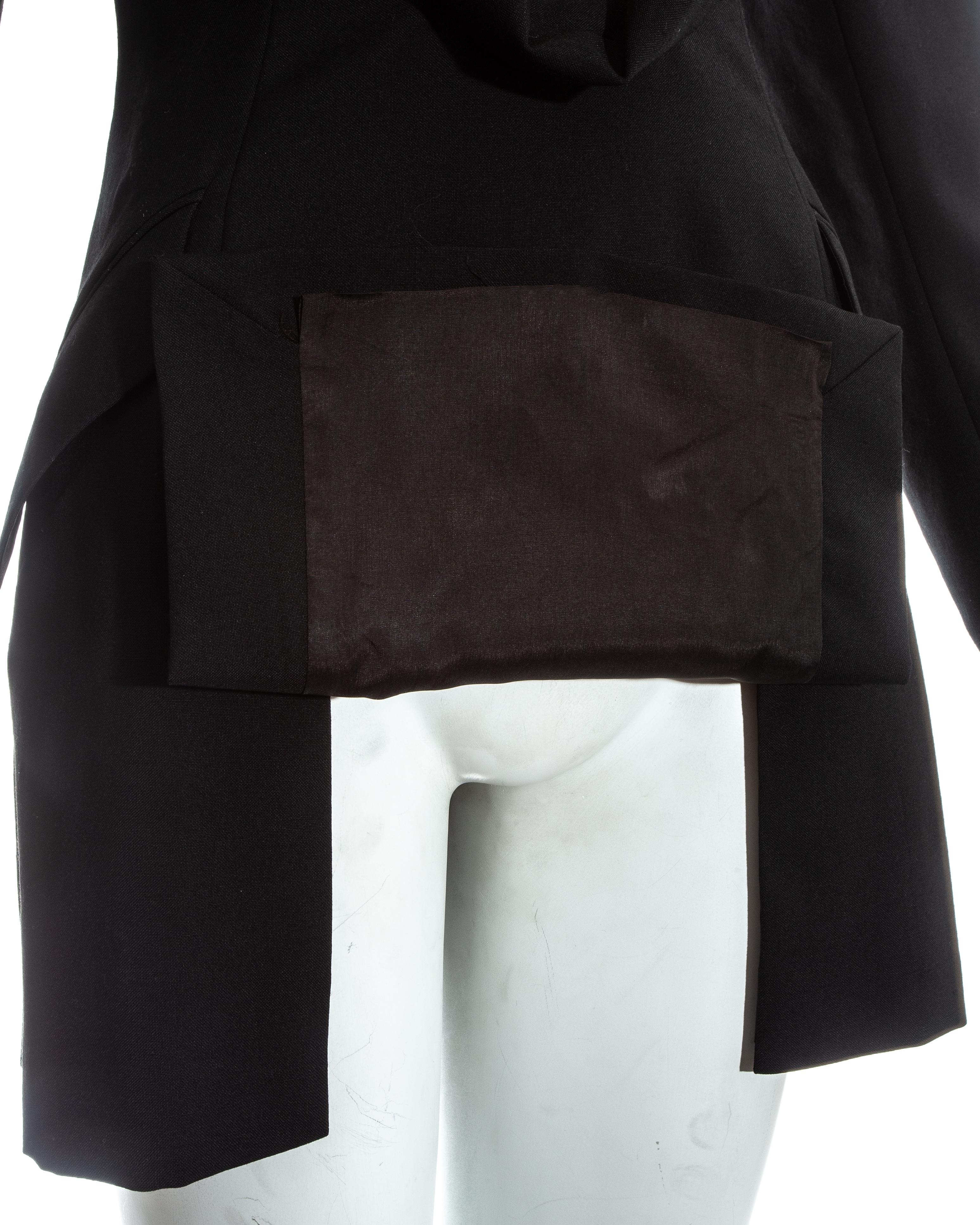 Alexander McQueen black wool blazer mini dress with shawl lapel, ss 1998 1