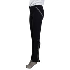 ALEXANDER MCQUEEN black wool blend CATCH STITCH FLARED Pants 38 XS