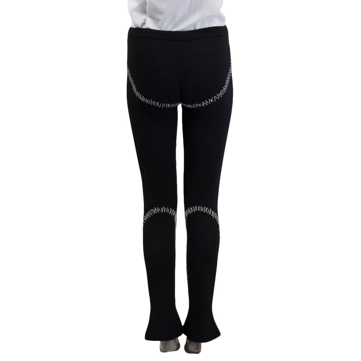 ALEXANDER MCQUEEN Schwarze Hose aus Wollmischung CATCH STITCH FLARED Pantoletten 38 XS Damen im Angebot