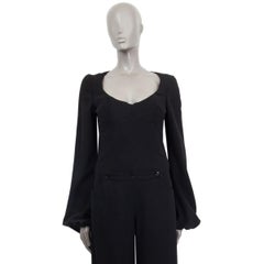 ALEXANDER MCQUEEN black wool blend WIDE LEG Jumpsuit Romper 44 L