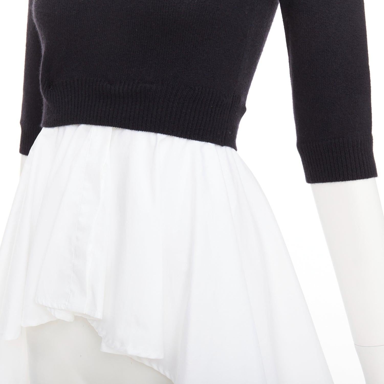 Alexander McQueen maglione nero in lana e cachemire, top peplo in cotone bianco XXS
Riferimento: SNKO/A00594
Marchio: Alexander McQueen
Designer: Sarah Burton
Materiale: Lana, cashmere, cotone
Colore: Nero, Bianco
Modello: Tinta unita
Chiusura:
