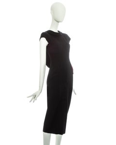 Alexander McQueen black wool 'Joan' dress with open back, fw 1998