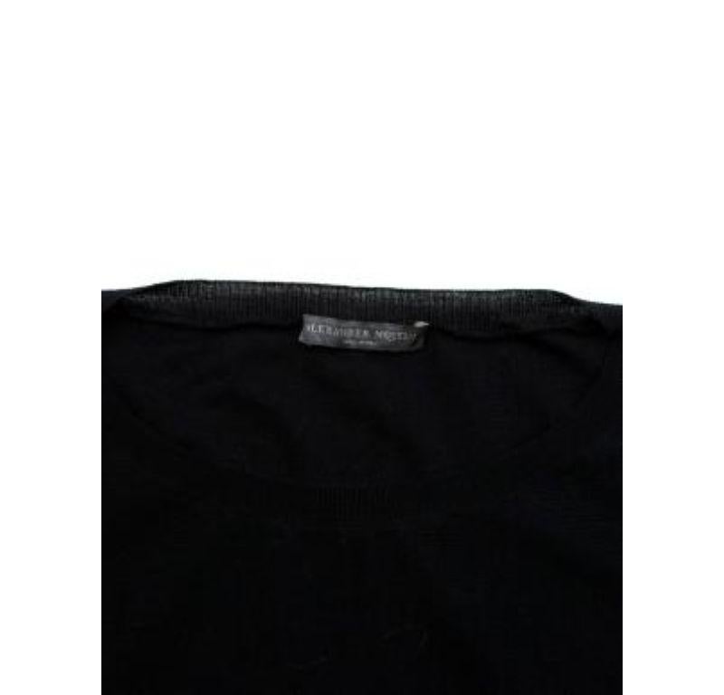 Alexander McQueen Black Wool Knit Peplum Hem Top For Sale 2