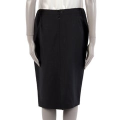 ALEXANDER MCQUEEN black wool & mohair Straight Skirt 44 L