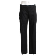 Alexander McQueen Black Wool Pants with Side Panels NWT NWD Size 42