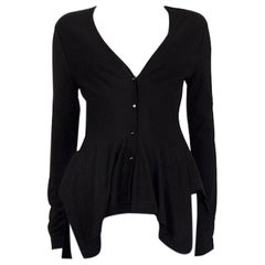 Alexander McQueen black wool PEPLUM Cardigan Sweater S