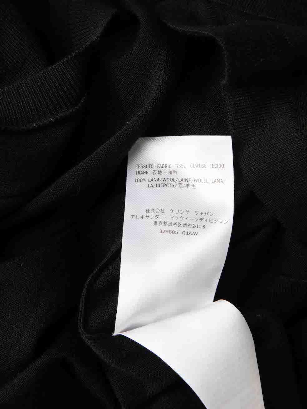 Women's Alexander McQueen Black Wool Peplum Ruffled Top Size S For Sale