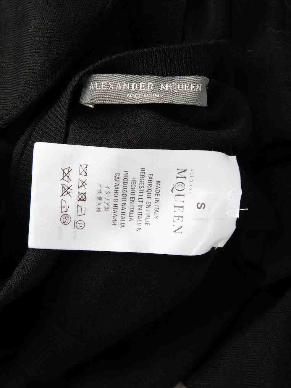 Alexander McQueen Black Wool Peplum Ruffled Top Size S For Sale 1