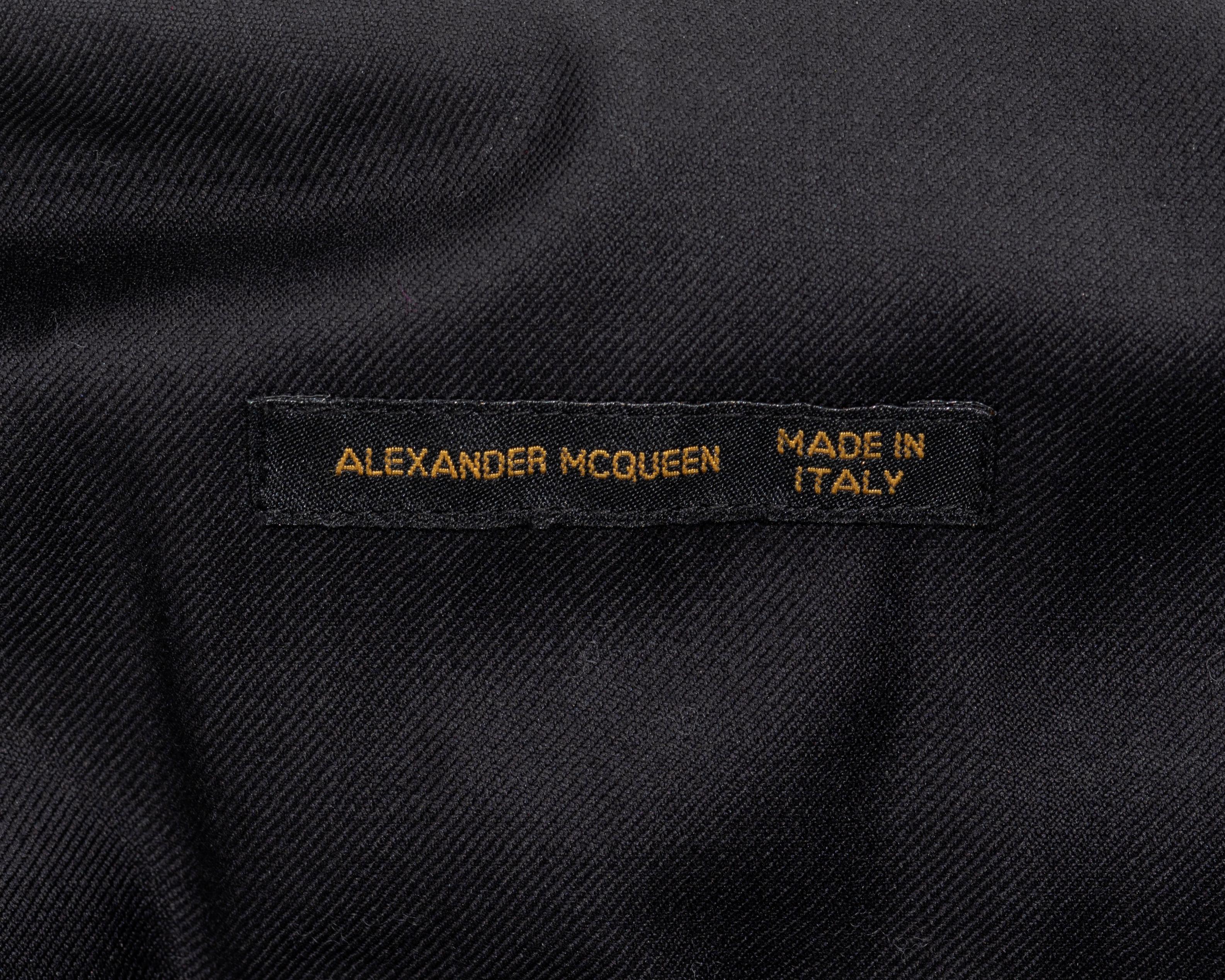 Alexander McQueen black wool quilted coat, fw 1999 For Sale 3