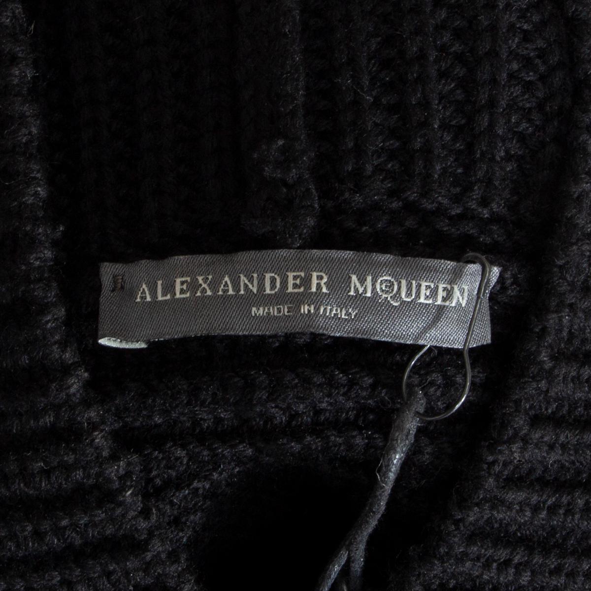 Black Alexander McQueen black wool RIB PEPLUM KNIT DOUBLE BREASTED  Jacket S
