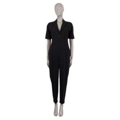 ALEXANDER MCQUEEN black wool Short Sleeve Jumpsuit 40 S