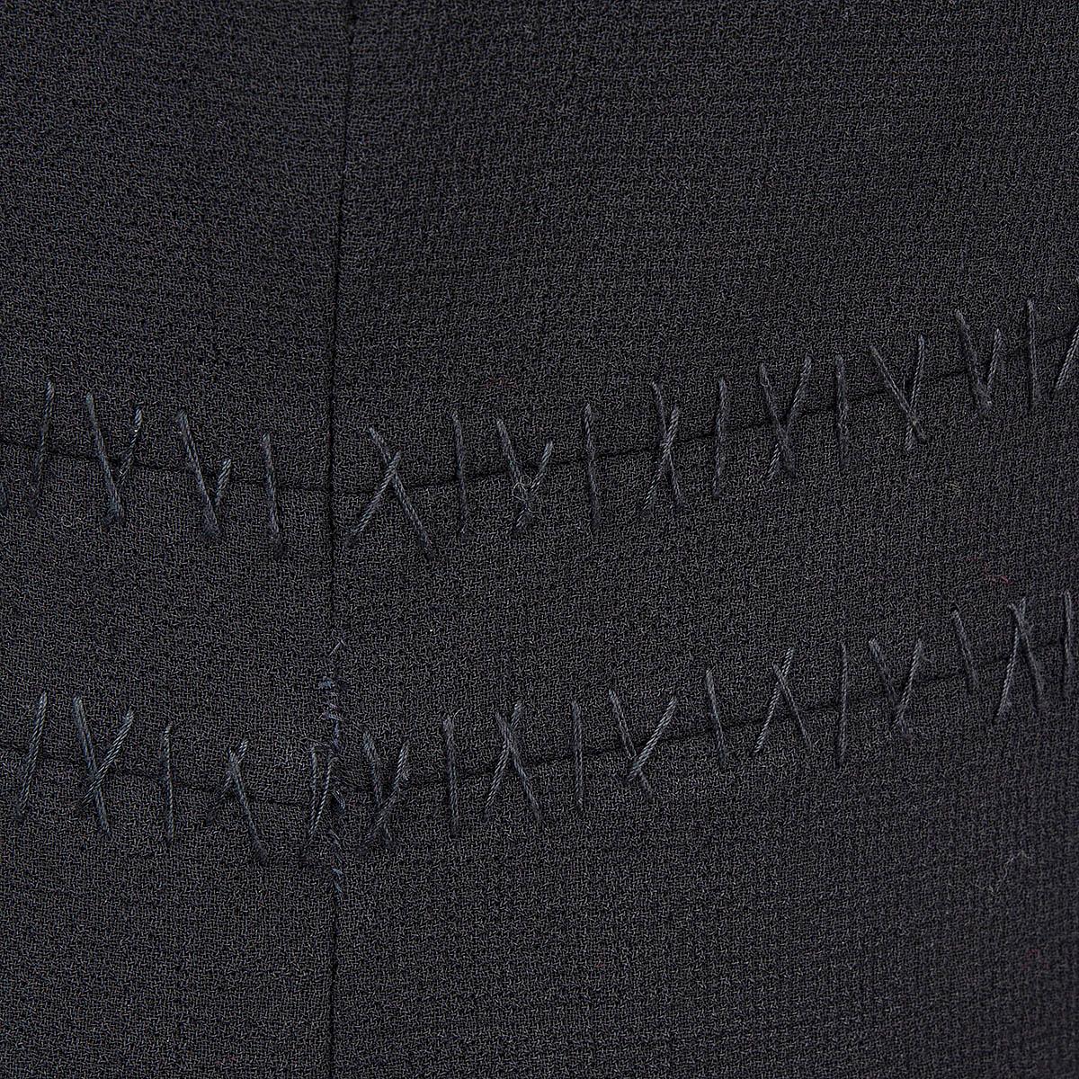 ALEXANDER MCQUEEN black wool STRAIGHT KNEE LENGTH Skirt 42 M For Sale 1