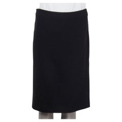 ALEXANDER MCQUEEN black wool STRAIGHT KNEE LENGTH Skirt 42 M