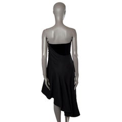 ALEXANDER MCQUEEN black wool STRAPLESS BUSTIER Cocktail Dress 42