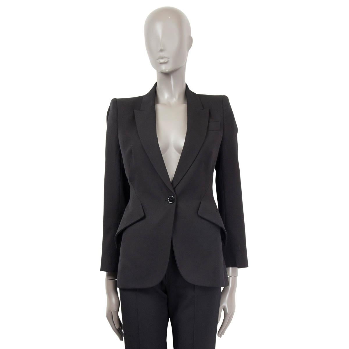 Noir Blazer ALEXANDER MCQUEEN TAILORED en laine noire, 40 S en vente