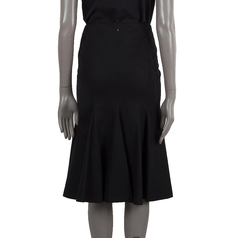 Black ALEXANDER MCQUEEN black wool Trumpet Skirt 44 L