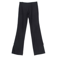 Alexander McQueen Black Wool Wide Leg Flared Trousers S
