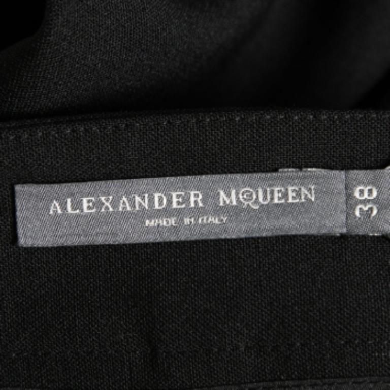Donna Alexander McQueen - Pantaloni con zip in lana nera - S in vendita