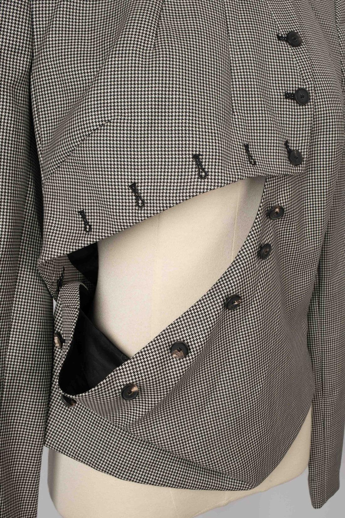 Alexander Mcqueen Blended Wool Asymmetrical Jacket For Sale 1