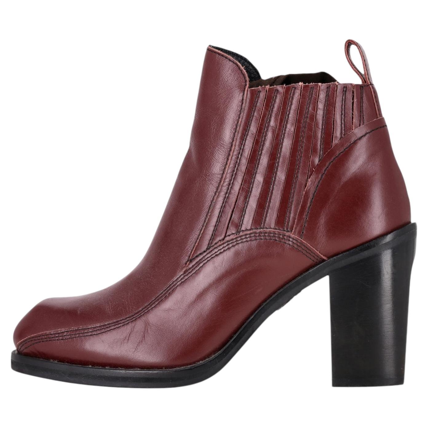 Alexander McQueen Block Heel Leather Chelsea Boots