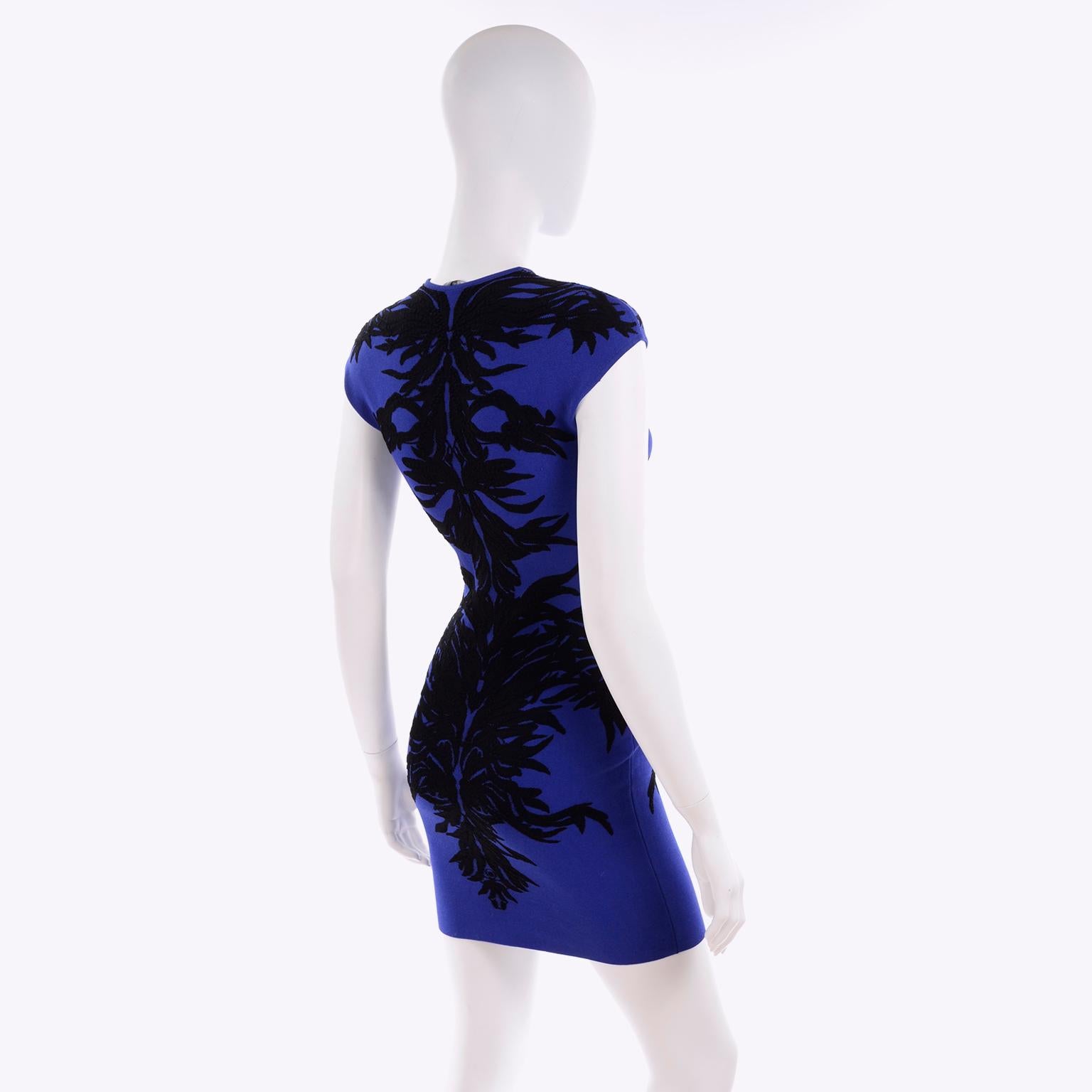 blue and black bodycon dress