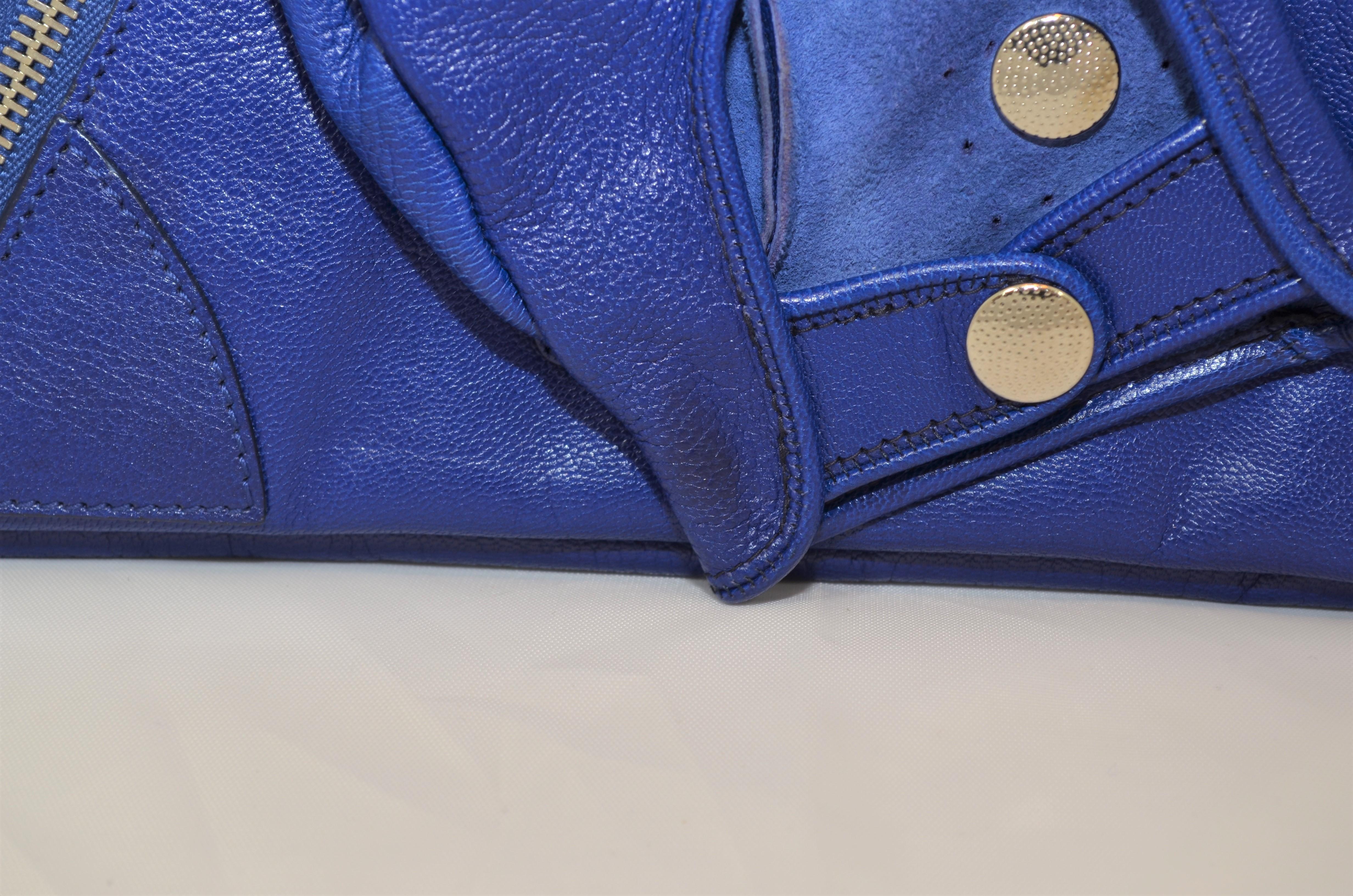 Alexander McQueen Blue Calfskin Faithful Glove Clutch 1