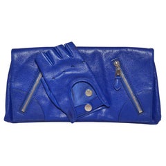 Vintage Alexander McQueen Blue Calfskin Faithful Glove Clutch