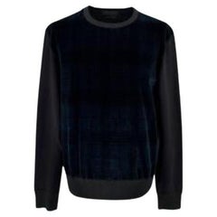 Alexander McQueen Blue Checkered Velvet Sweatshirt