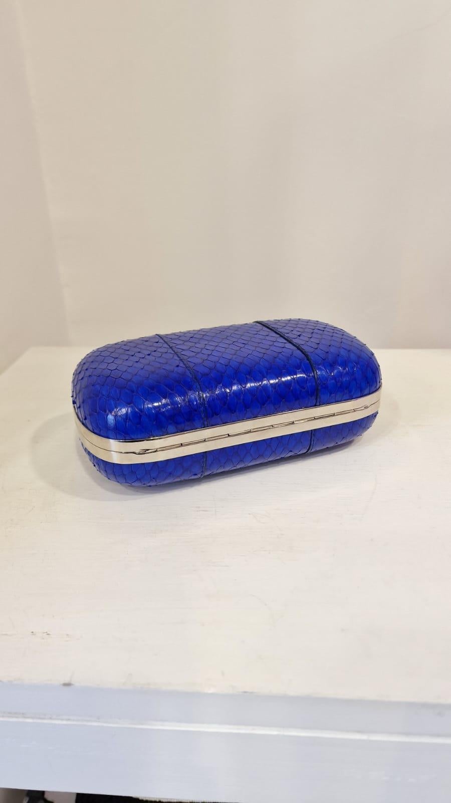 Alexander McQueen blue clutch pochette For Sale 4