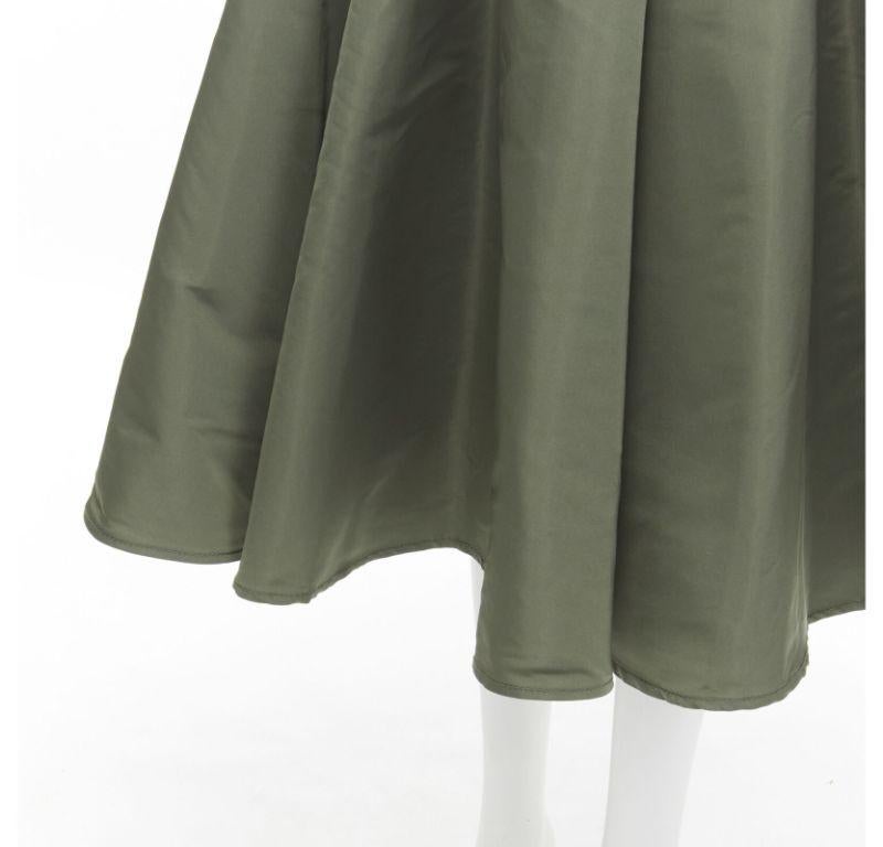 ALEXANDER MCQUEEN blue denim green taffeta deconstructed flared skirt IT36 S For Sale 4