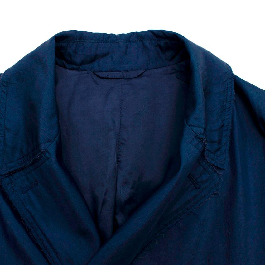Men's Alexander McQueen Blue Distressed Trench Coat - Size Estimated S