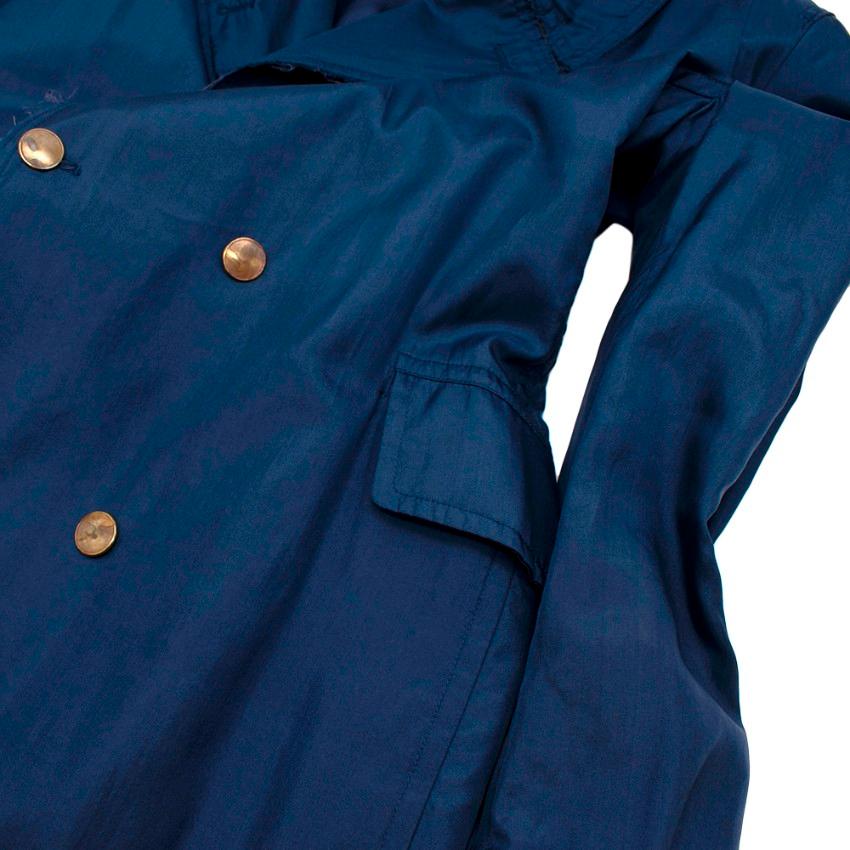 Alexander McQueen Blue Distressed Trench Coat - Size Estimated S 1