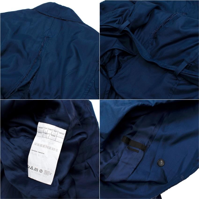 Alexander McQueen Blue Distressed Trench Coat - Size Estimated S 4